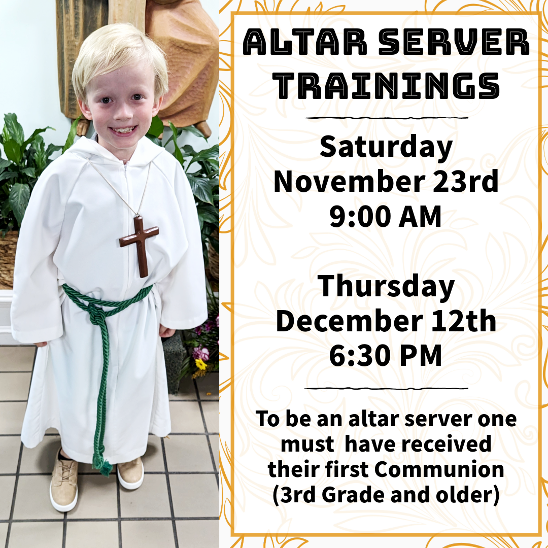 altar server training Nov 25